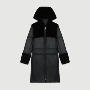 Maje Gwette Leather/Fur Coat (New with Tags)